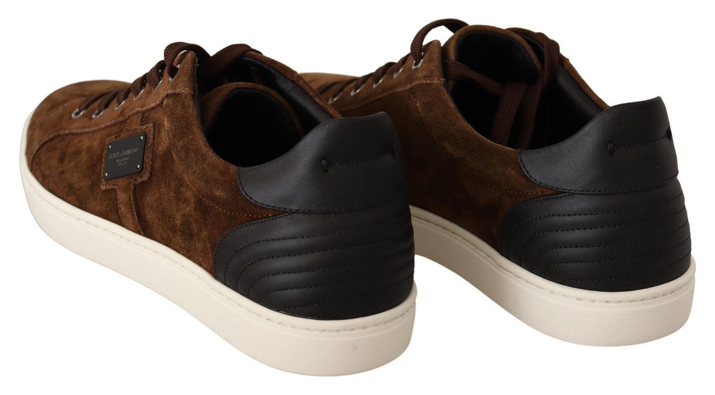 Dolce & Gabbana Brown Suede Leather Sneakers