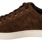 Dolce & Gabbana Brown Suede Leather Sneakers