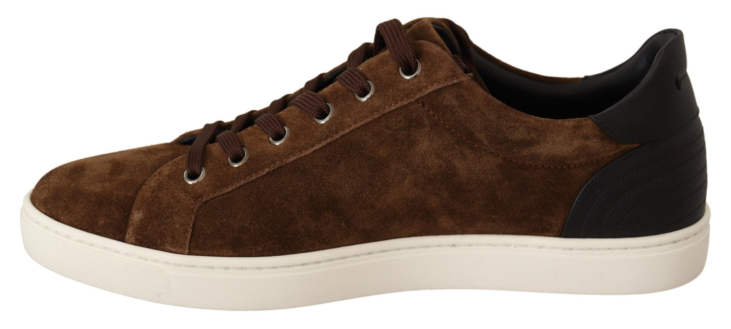 Dolce & Gabbana Brown Suede Leather Sneakers