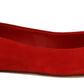 Dolce & Gabbana Red Suede Crystals Loafers Flats Shoes