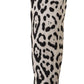 Dolce & Gabbana White Black Leopard Stretch Long Boots