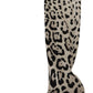 Dolce & Gabbana White Black Leopard Stretch Long Boots