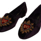 Dolce & Gabbana Purple Velvet DG Heart Loafers Flats Shoes