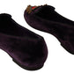 Dolce & Gabbana Purple Velvet DG Heart Loafers Flats Shoes