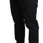 Dolce & Gabbana Black Cotton Stretch Dress Formal Trouser Pants