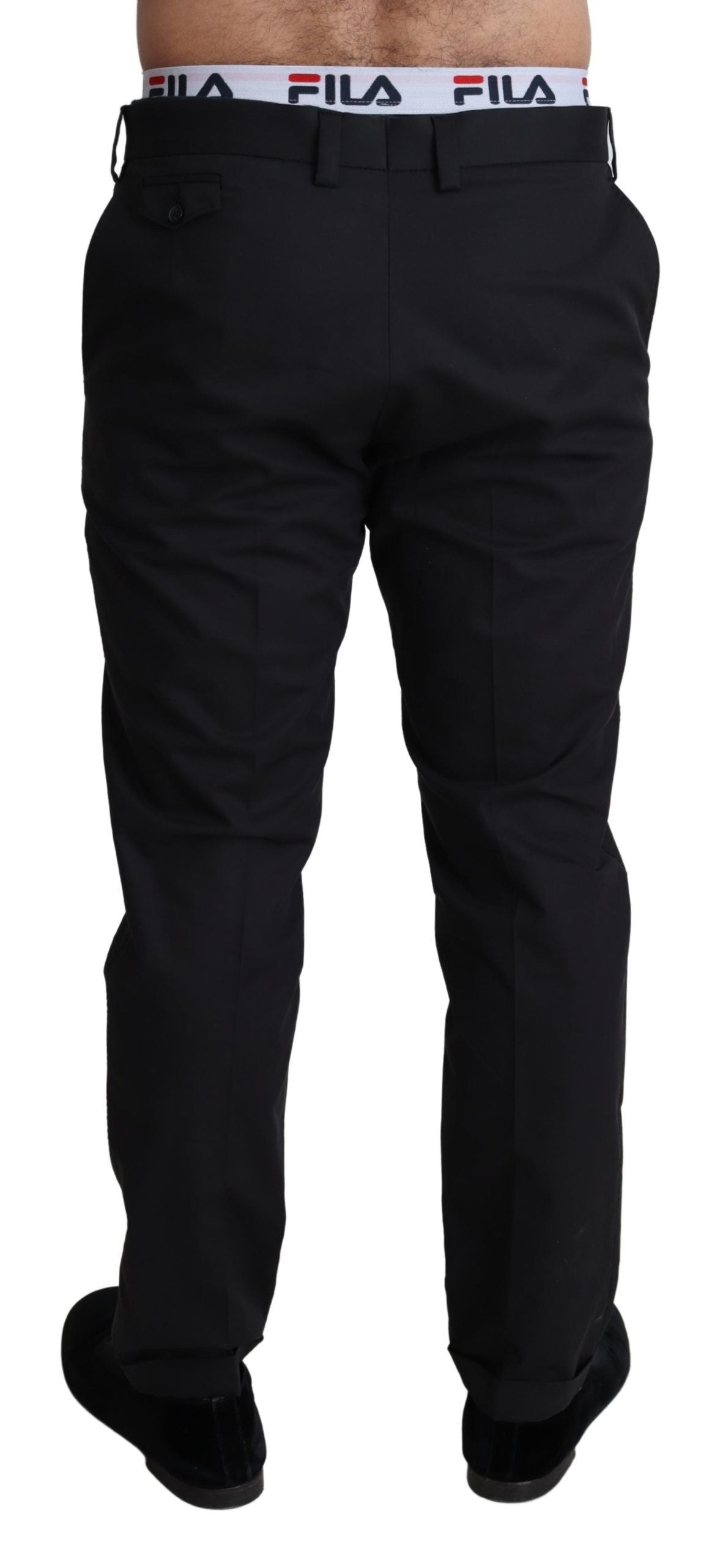 Dolce & Gabbana Black Cotton Stretch Dress Formal Trouser Pants