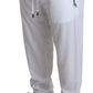 Dolce & Gabbana White Logo Patch Drawstring Pants