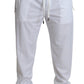 Dolce & Gabbana White Logo Patch Drawstring Pants