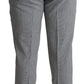 BENCIVENGA Gray Wool Checkered Dress Men Formal Trouser Pants