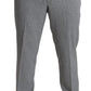 BENCIVENGA Gray Wool Checkered Dress Men Formal Trouser Pants