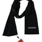 Missoni Black 100% Wool Unisex Neck Wrap Fringes Logo Scarf