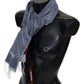 Missoni Blue 100% Cashmere Unisex Neck Wrap Fringes Scarf