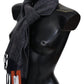 Missoni Black Gray Striped Wool Unisex Neck Wrap Scarf