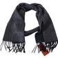 Missoni Black Gray Striped Wool Unisex Neck Wrap Scarf