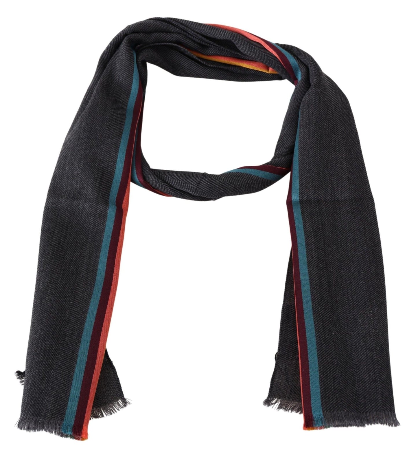 Missoni Multicolor Striped Wool Unisex Neck Wrap Scarf