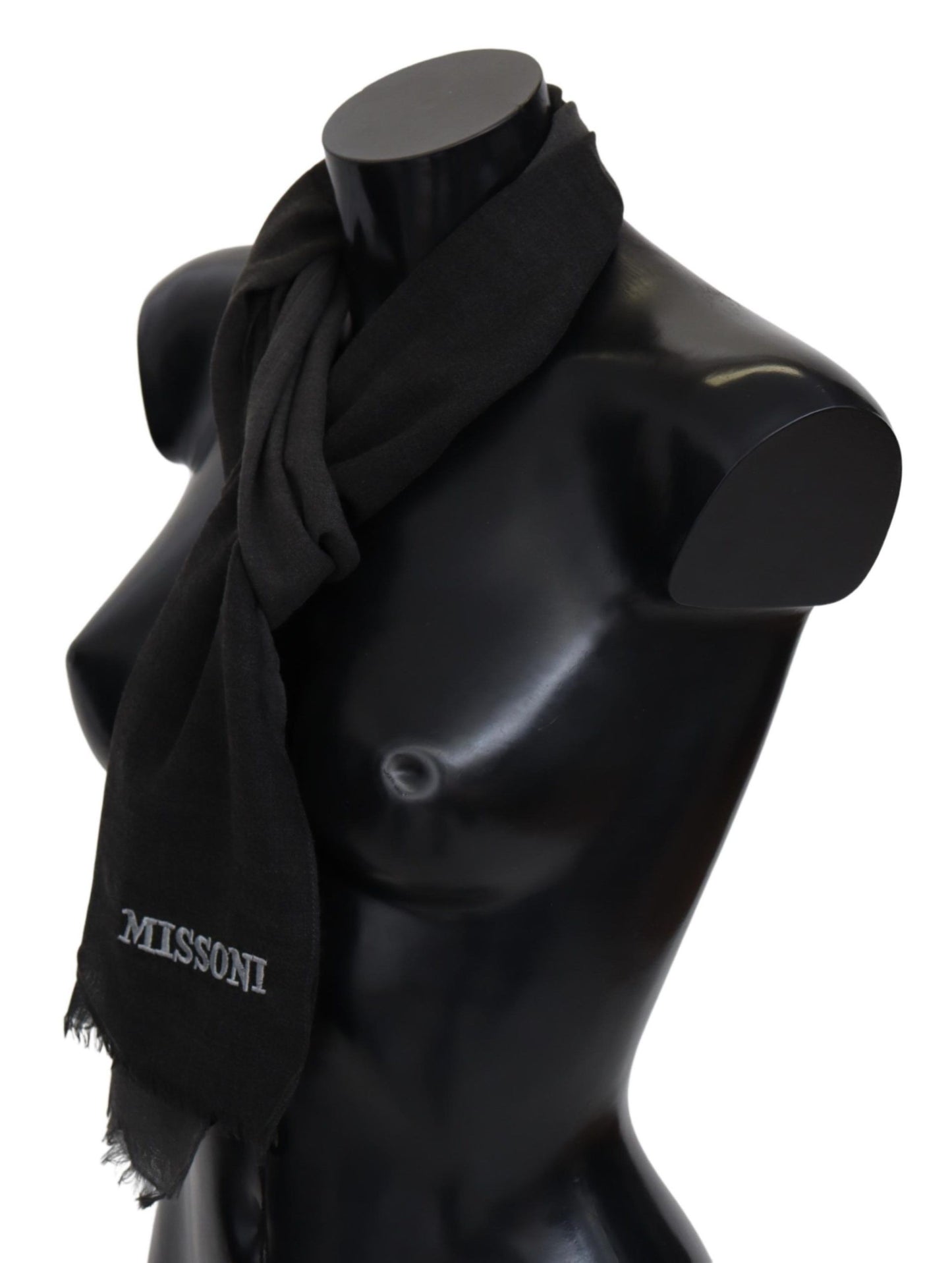 Missoni Black 100% Wool Unisex Neck Wrap Scarf