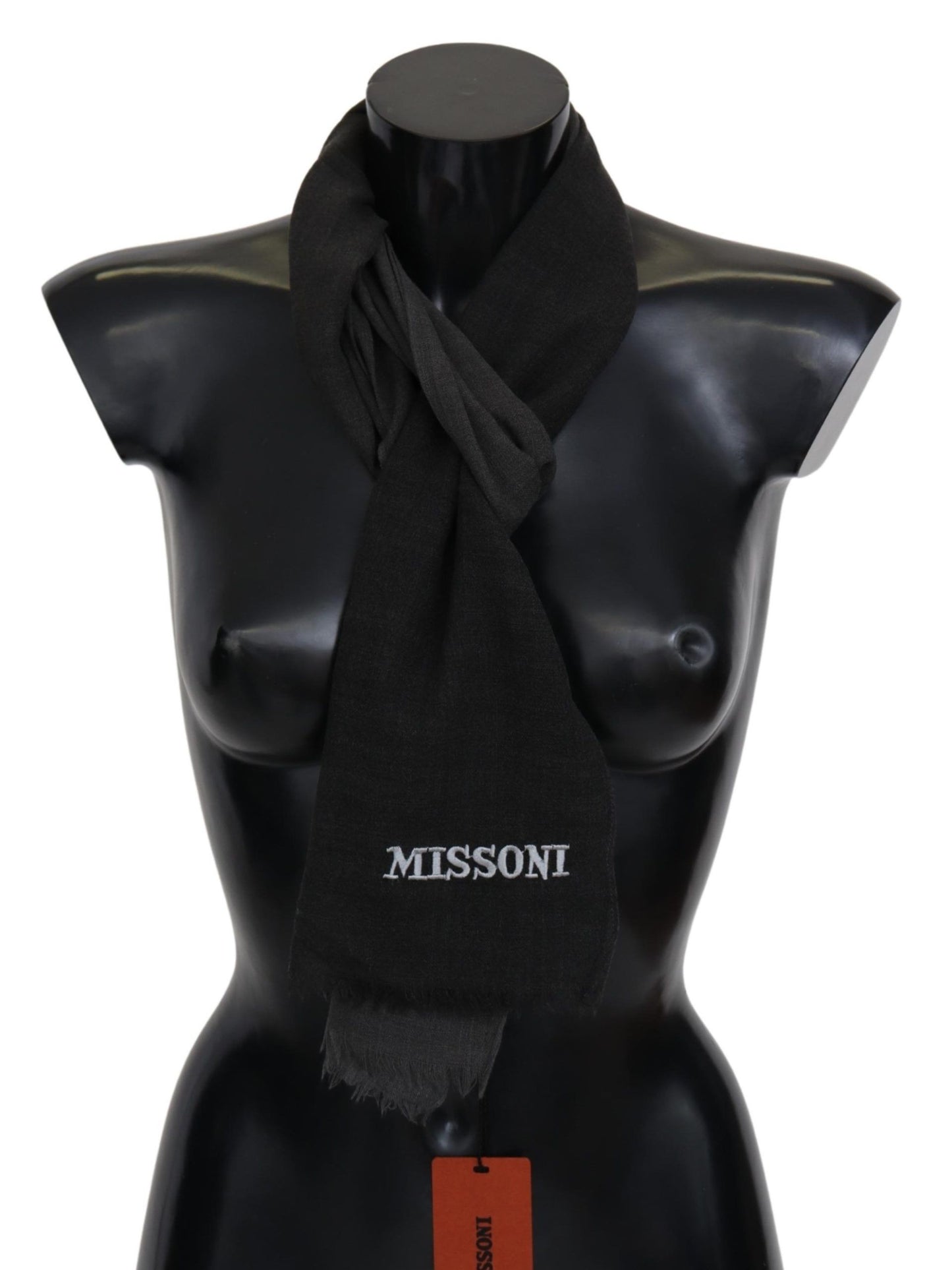 Missoni Black 100% Wool Unisex Neck Wrap Scarf