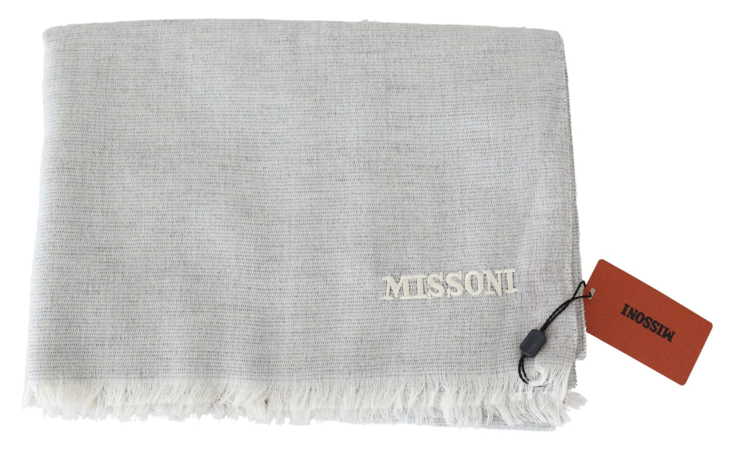 Missoni Gray Wool Knit Unisex Neck Wrap Scarf