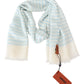 Missoni Blue White Lined Cashmere Unisex Wrap Scarf