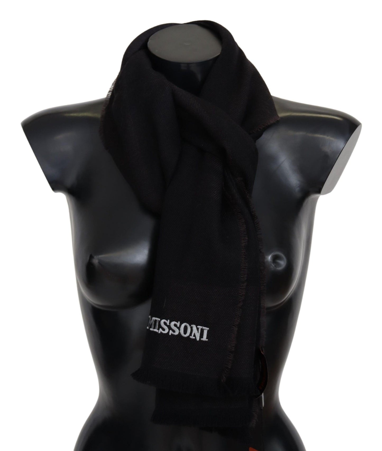 Missoni Black 100% Wool Unisex Neck Wrap Scarf