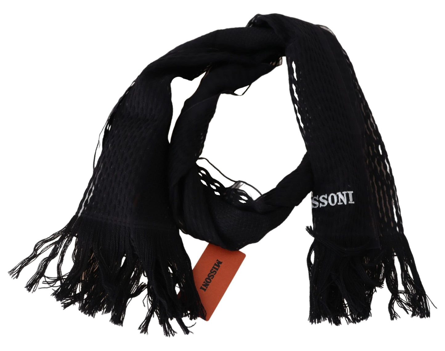 Missoni Black Wool Unisex Neck Warmer Wrap Scarf