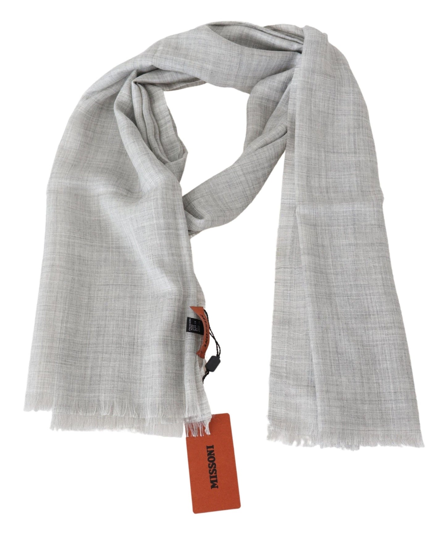 Missoni Beige Wool Blend Unisex Neck Warmer Wrap Scarf