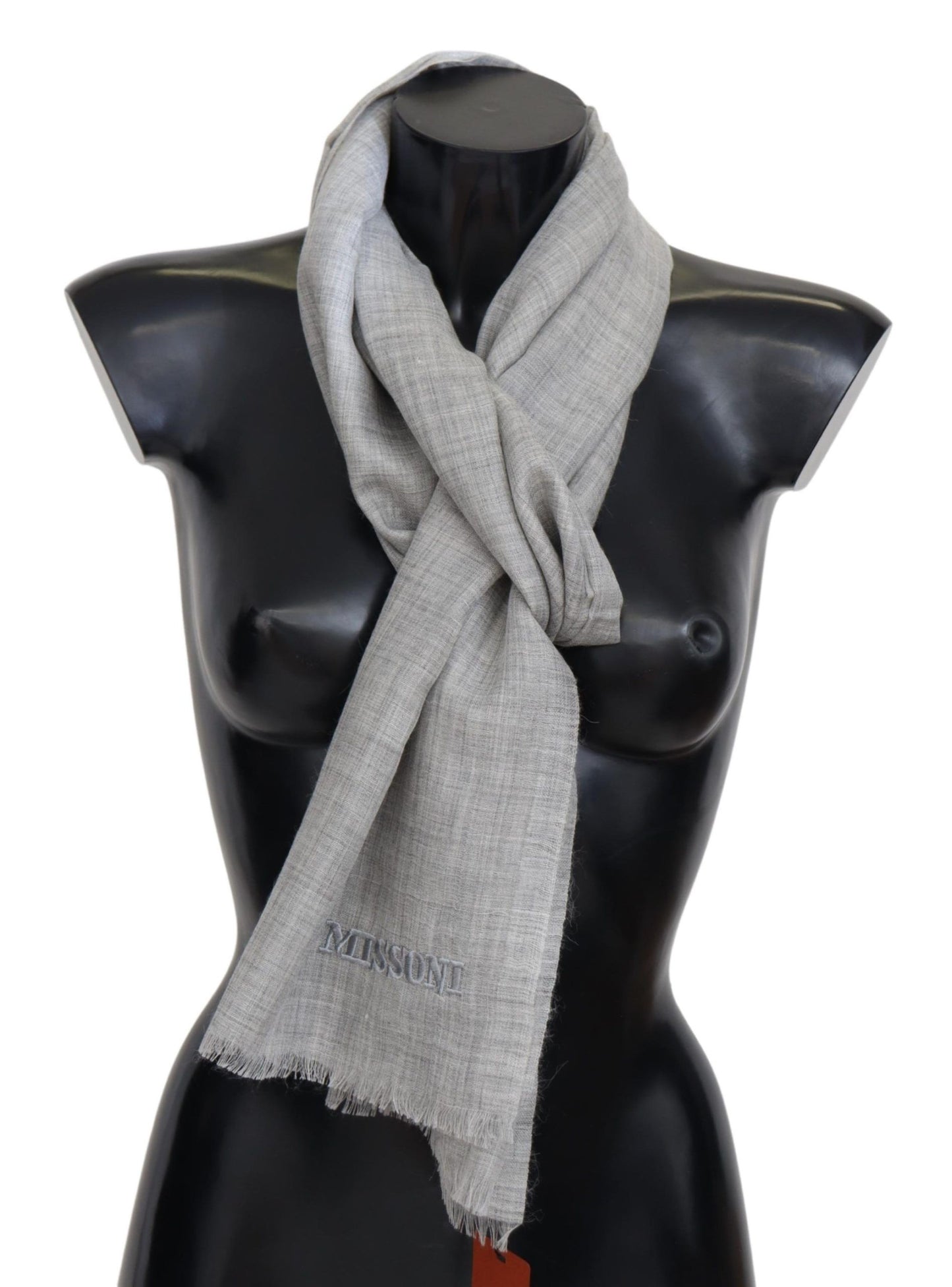 Missoni Beige Wool Blend Unisex Neck Warmer Wrap Scarf