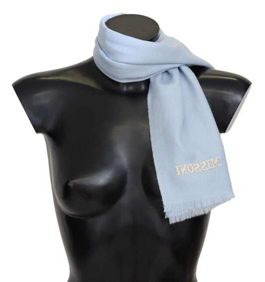 Missoni Light Blue Cashmere Unisex Neck Warmer Scarf