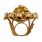 Dolce & Gabbana Gold Brass Yellow Crystal Flower Ring