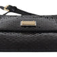 Dolce & Gabbana Black Leather Coin Purse Wristlet Mirror Agnese Wallet