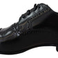 Dolce & Gabbana Black Leather Men Derby Formal Loafers Shoes