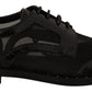 Dolce & Gabbana Black Leather Broques Sheer Wingtip Shoes