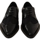 Dolce & Gabbana Black Leather Broques Sheer Wingtip Shoes