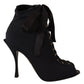 Dolce & Gabbana Black Stretch Short Ankle Boots Shoes