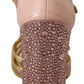 Dolce & Gabbana Pink Gold Leather Crystal Pumps T-strap Shoes