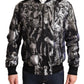 Dolce & Gabbana Black Silver Puppi Motive Bomber Jacket