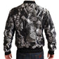 Dolce & Gabbana Black Silver Puppi Motive Bomber Jacket