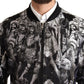 Dolce & Gabbana Black Silver Puppi Motive Bomber Jacket