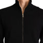 Dolce & Gabbana Black Cashmere Zipper Mens Sweater