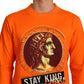 Dolce & Gabbana Orange King Ceasar Cotton Pullover Sweater