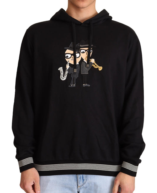 Dolce & Gabbana Black Cotton Hooded #dgfamily Sweater