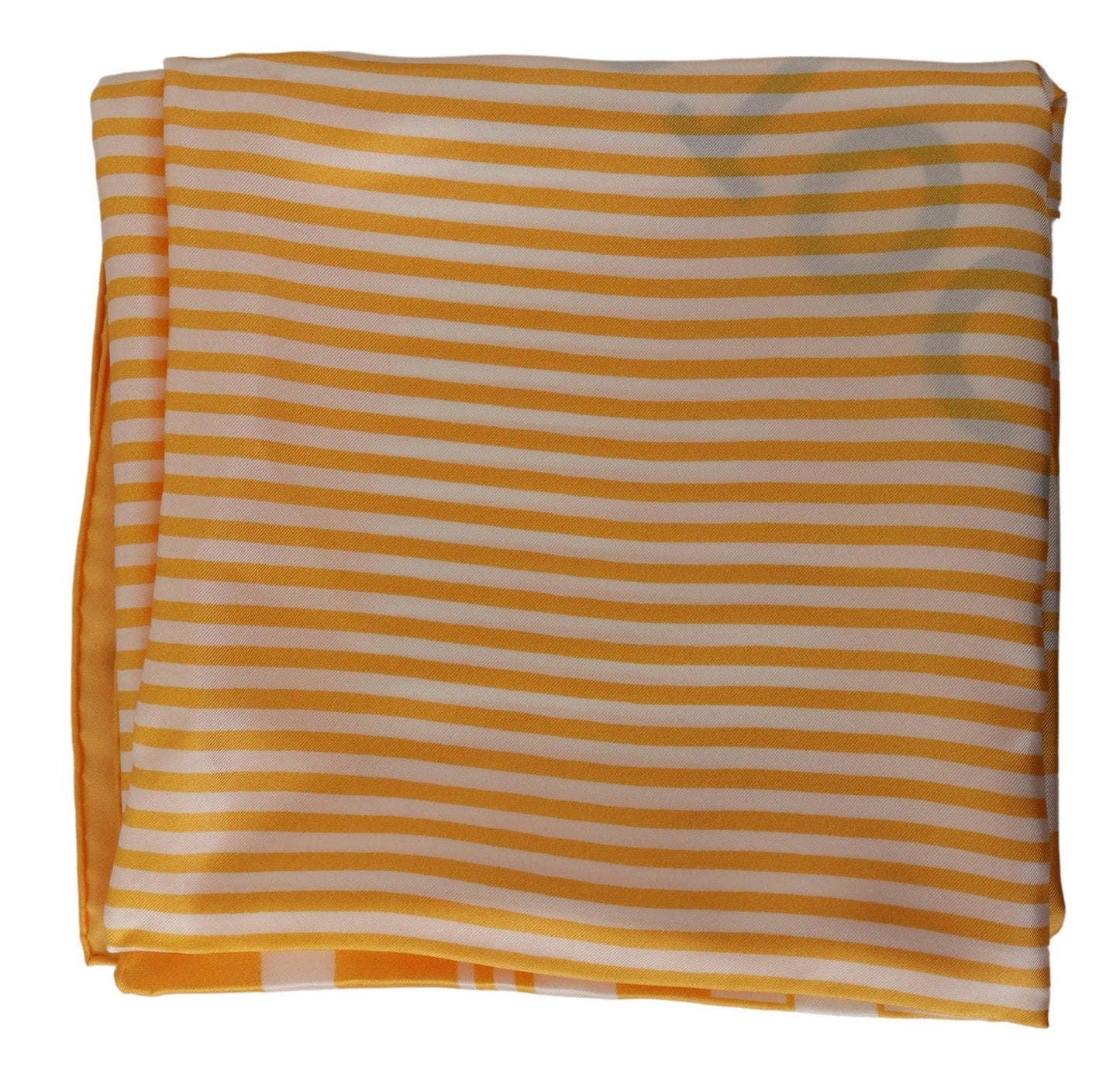 Dolce & Gabbana Yellow Striped Silk Square Foulard Scarf