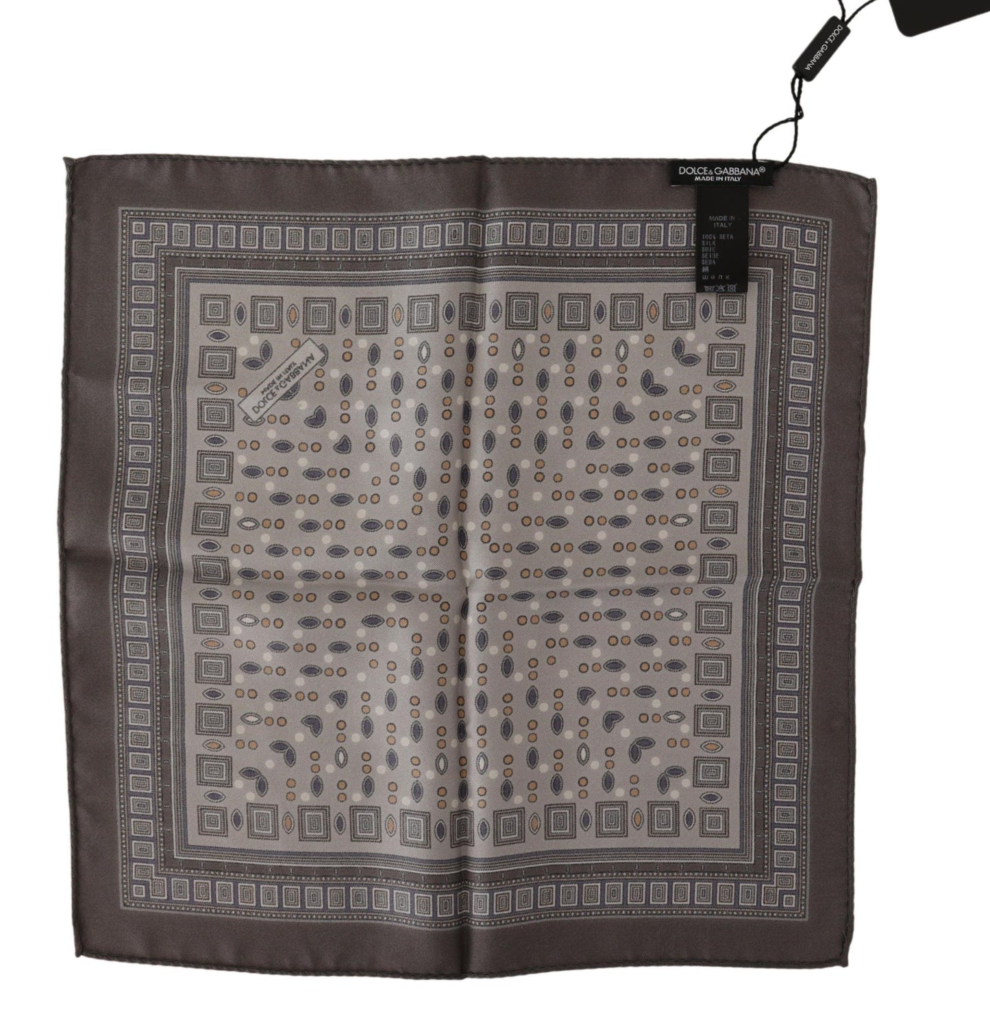 Dolce & Gabbana Brown Silk Pocket Square Handkerchief Scarf