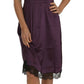 Dolce & Gabbana Purple Silk Stretch Black Lace A-Line Dress