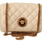 Versace White Nappa Leather Medusa Small Crossbody Shoulder Bag