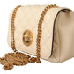 Versace White Nappa Leather Medusa Small Crossbody Shoulder Bag