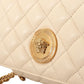 Versace White Nappa Leather Medusa Small Crossbody Shoulder Bag