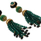 Dolce & Gabbana Green Crystals Gold Tone Drop Clip-on Dangle Earrings