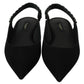 Dolce & Gabbana Black Flats Slingback Charmeuse Shoes