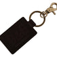 Dolce & Gabbana Brown Leather Logo Metal Ring Hook Keychain